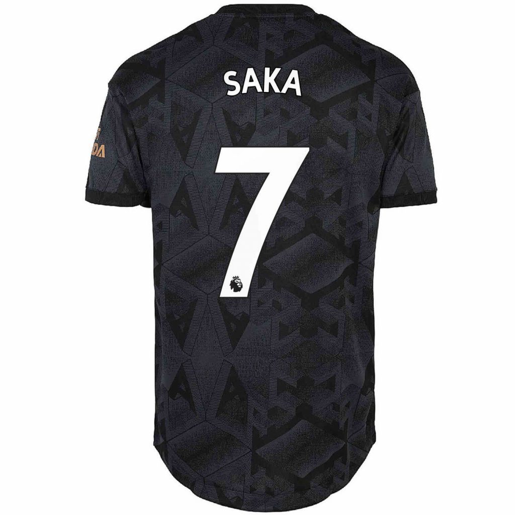 2022 23 Adidas Bukayo Saka Arsenal Away Authentic Jersey SoccerPro