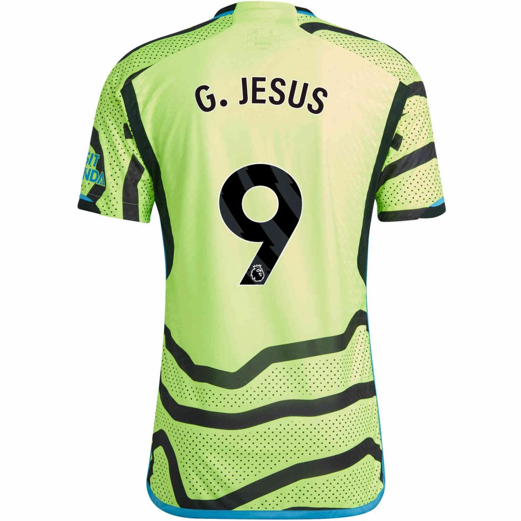 2023 24 Adidas Gabriel Jesus Arsenal Away Authentic Jersey SoccerPro