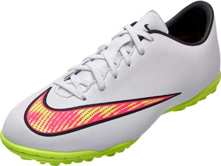 Nike Youth Mercurial Victory V TF - White Nike Soccer Cleats