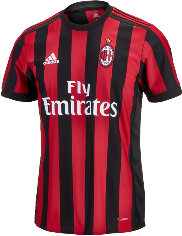 2017/18 AC Milan Home Jersey - AC Milan Soccer Jerseys