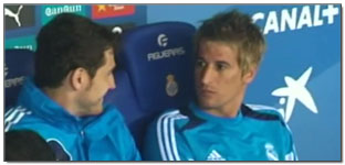 Fabio Coentrao Takes a Seat in the Dugout for Real Madrid Despite Not Being Selected, Hilarity Ensues…(Video)