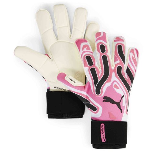 Puma Ultra Ultimate Hybrid Goalkeeper Gloves - Poison Pink & White with Black