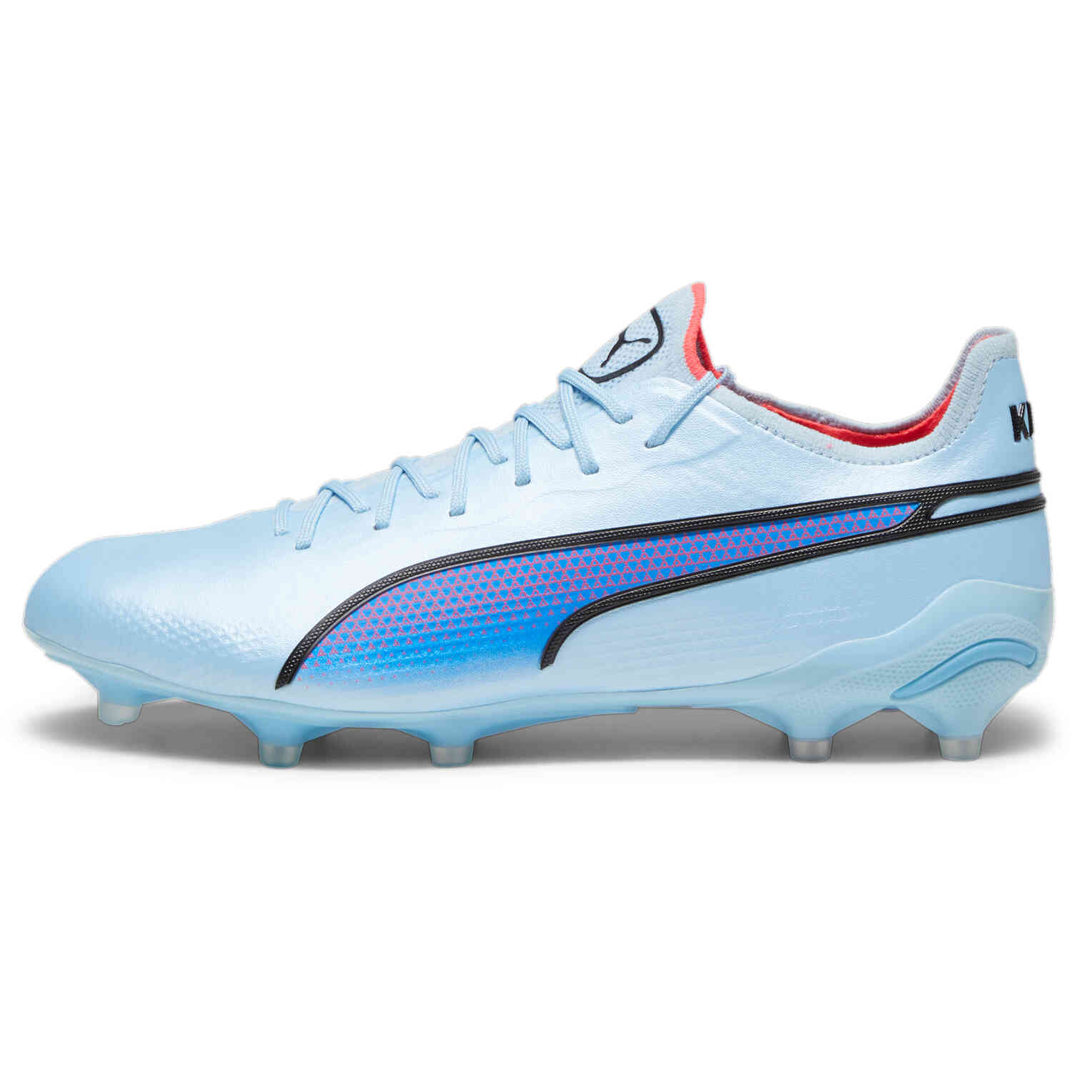 Puma King Ultimate FG - Silver Sky & Black with Fire Orchid - SoccerPro