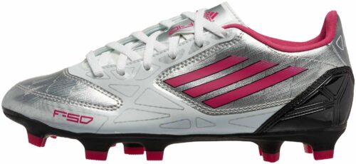 adidas Womens F10 TRX FG Soccer Cleats  Silver/Pink/Black