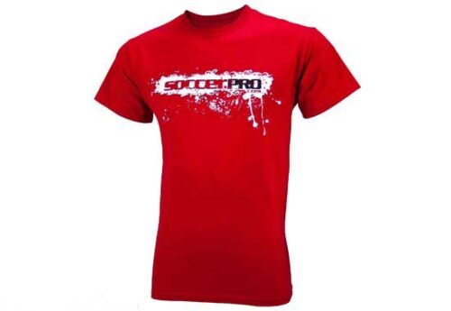 SoccerPro Logo T-shirt >> Great Soccer Tee >> Red SoccerPro Tee