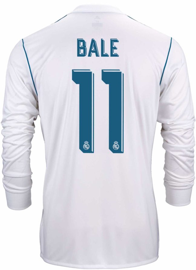 2017/18 adidas Gareth Bale Real Madrid L/S Home Jersey - SoccerPro