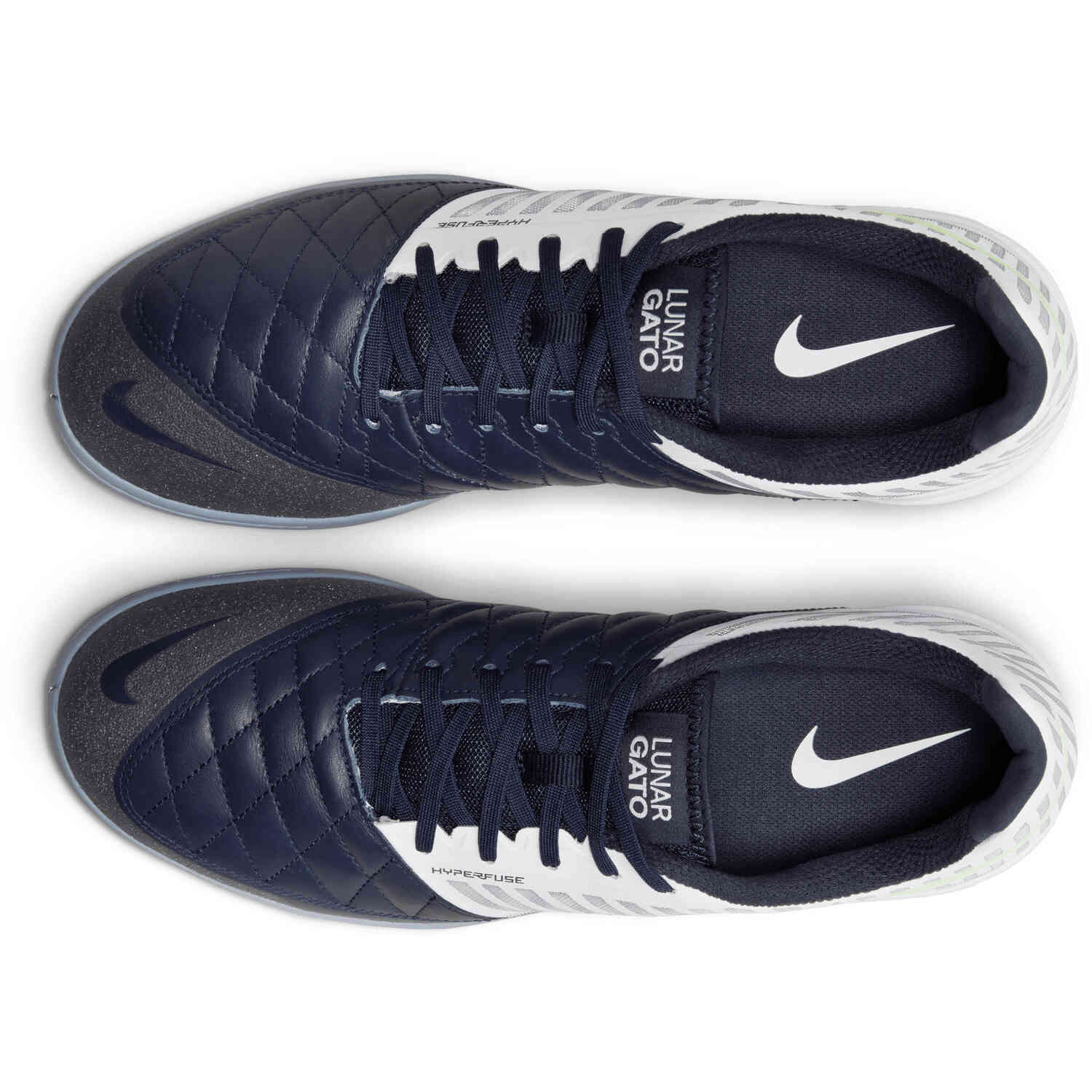 Nike Lunargato II IC - White & Barely Volt with Blue SoccerPro