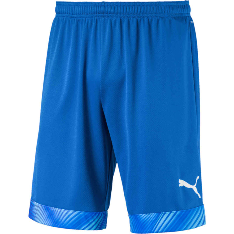 Puma Cup Shorts Electric Blue Lemonade SoccerPro