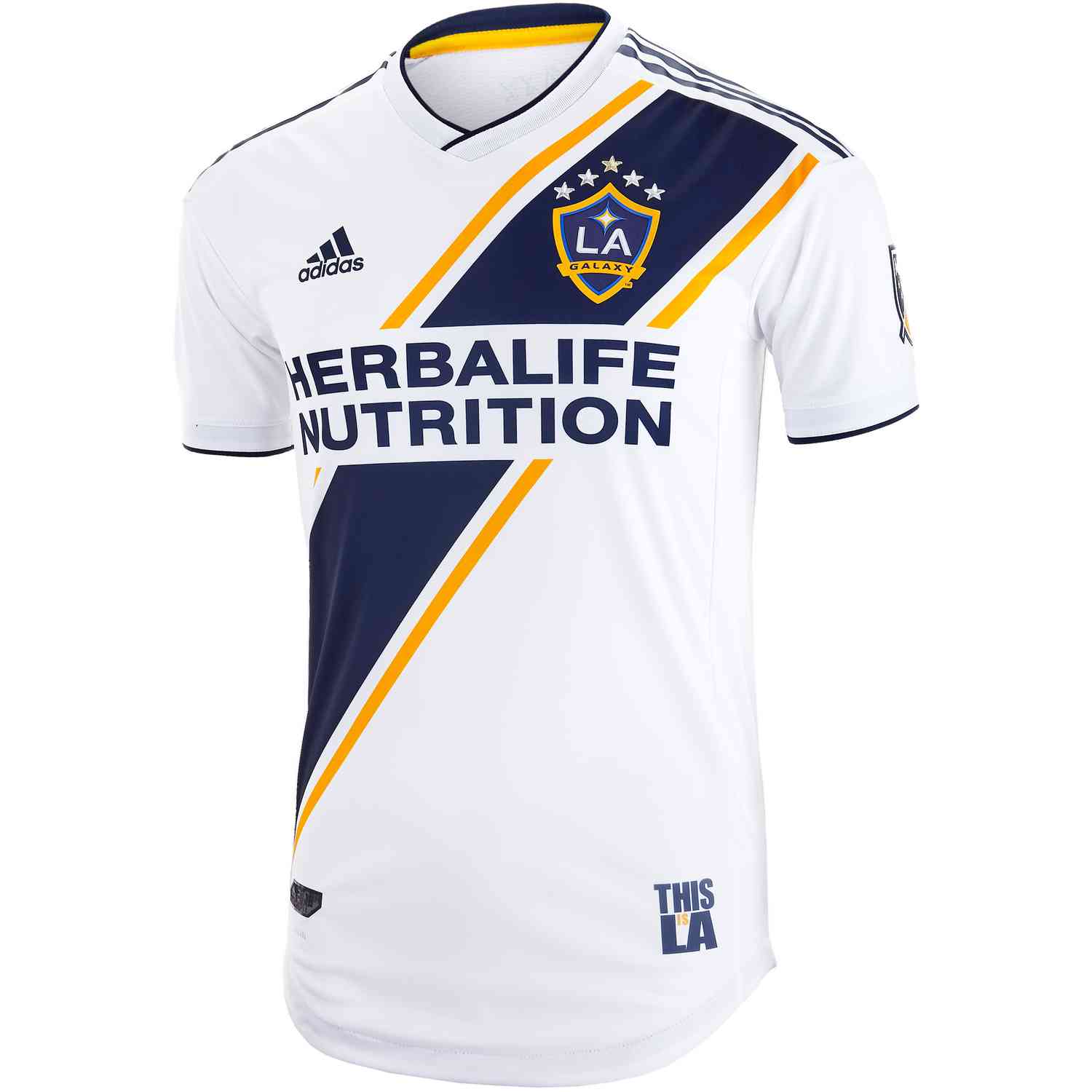 Adidas LA Galaxy Home Jersey In White & Navy - Buy now - Soccer Wearhouse