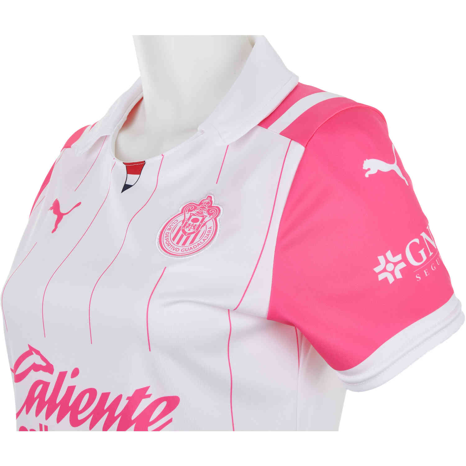 PUMA Chivas 2021-22 Youth Breast Cancer Awareness Jersey White-Pink YL