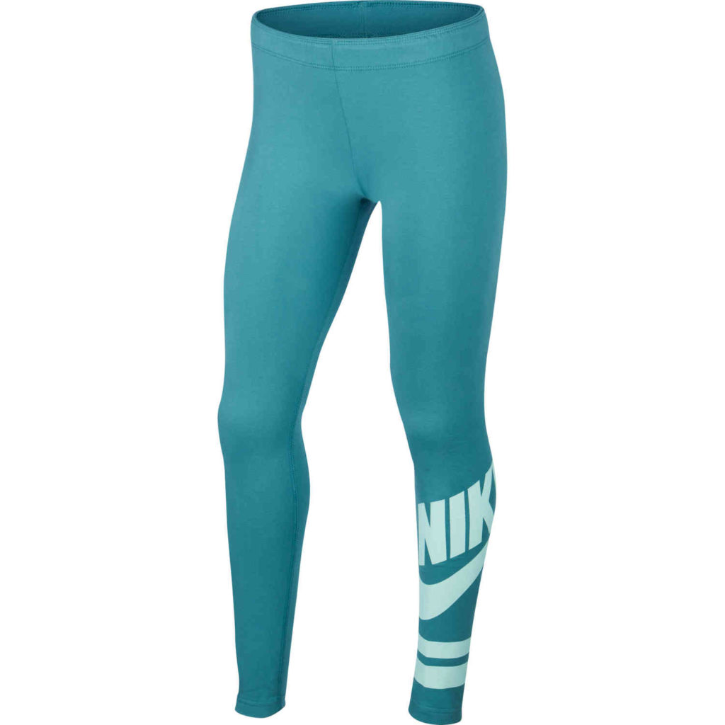 Girls Nike GX3 Favorite Leggings - Mineral Teal/Teal Tint - SoccerPro