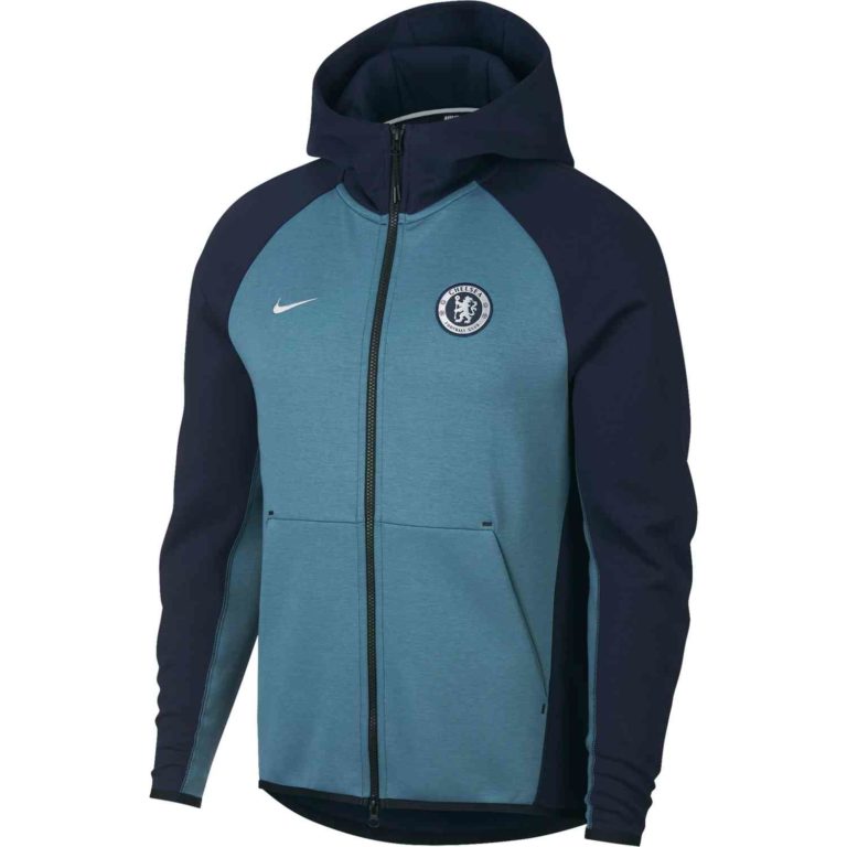 Nike Chelsea Techfleece Hoodie - Obsidian/Celestial Teal - SoccerPro