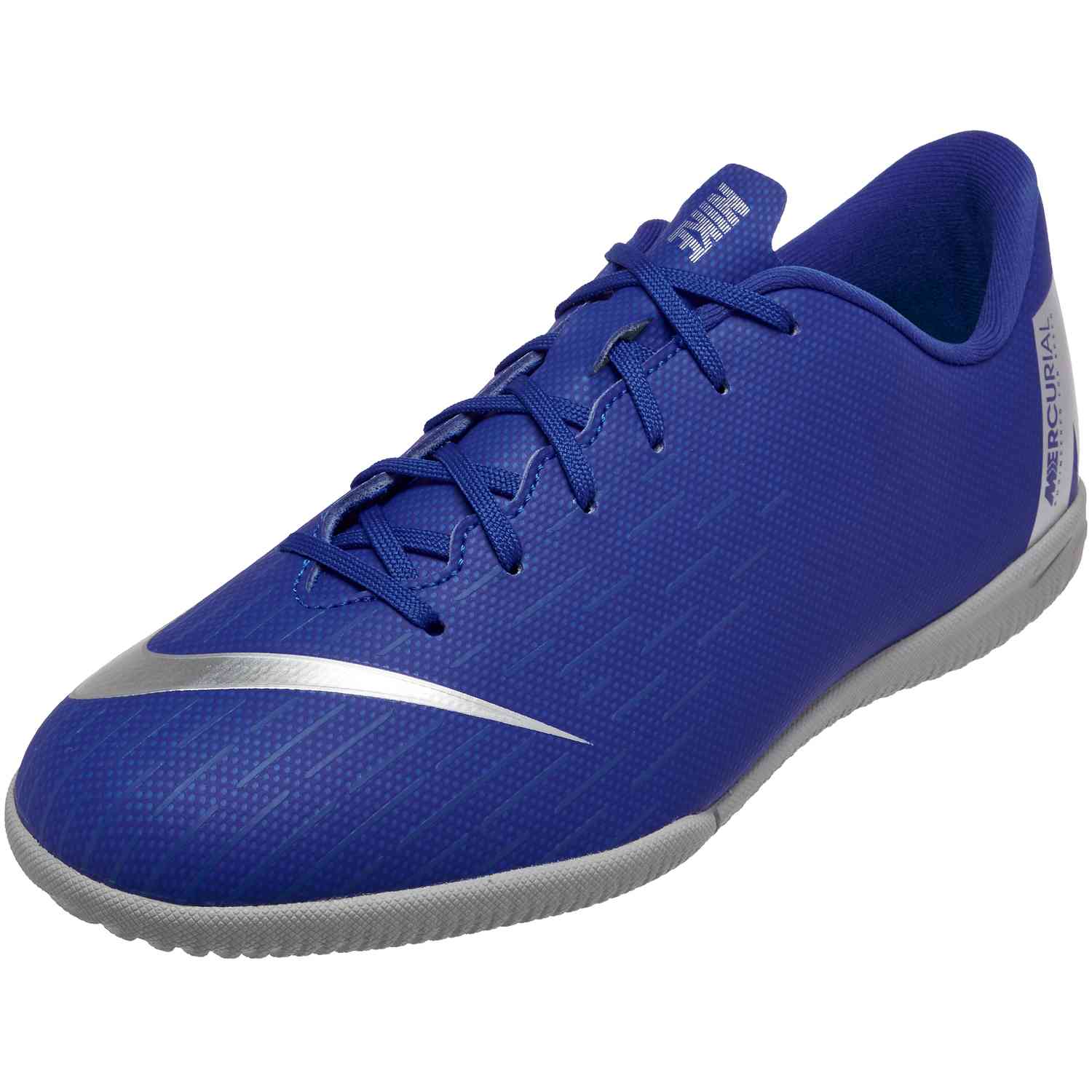 Nike Mercurial VaporX 12 Academy IC - Youth - Racer Blue/Metallic  Silver/Black/Volt - SoccerPro