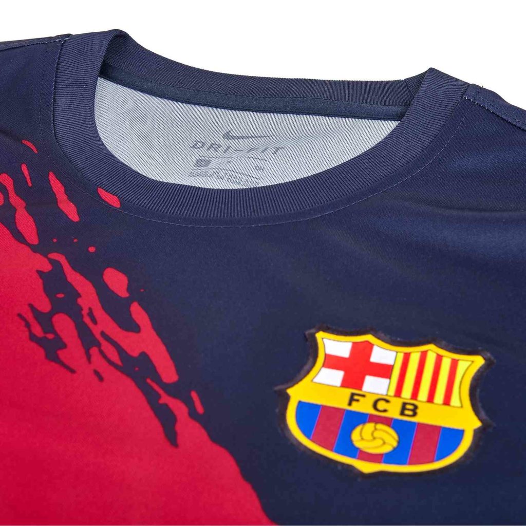 Nike Barcelona Pre-match Top - Obsidian/Varsity Maize - SoccerPro