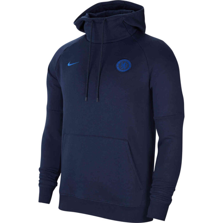 Nike Chelsea Fleece Hoodie - Obsidian/Rush Blue - SoccerPro