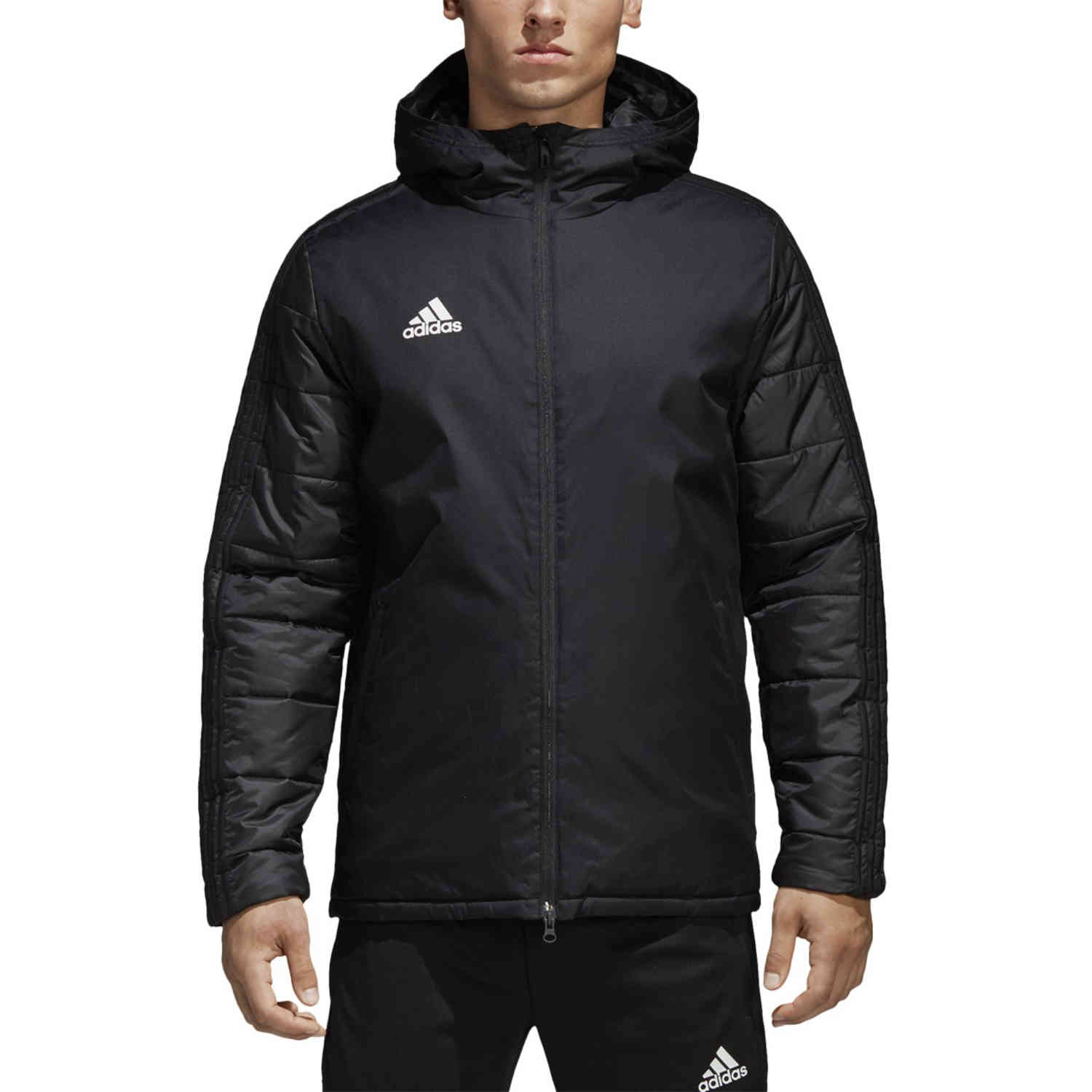 adidas Winter Jacket - Black/White - SoccerPro