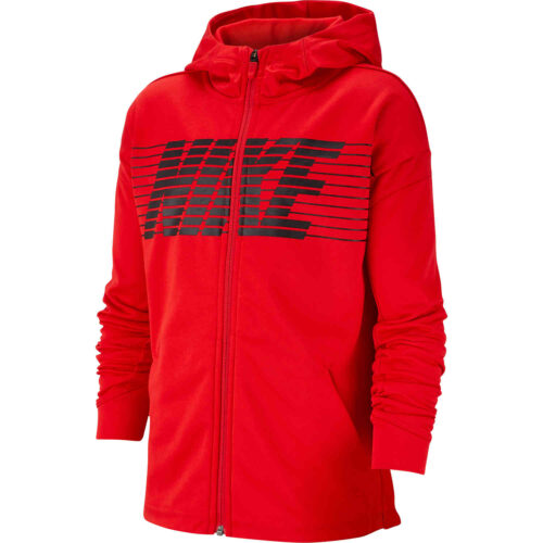 Kids Nike Therma GFX Full-zip Hoodie - University Red - SoccerPro