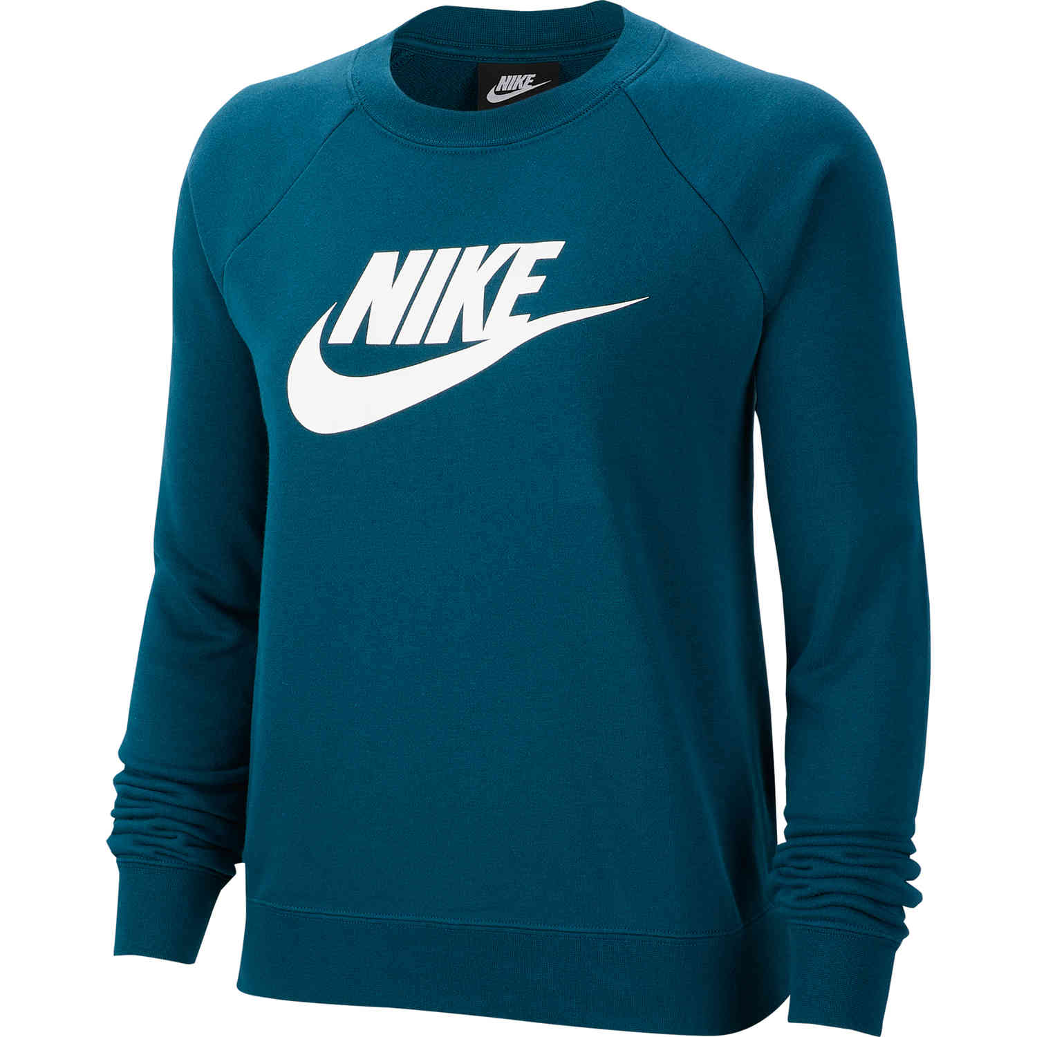 Womens Nike Essential Fleece Crew - Midnight Turquoise - SoccerPro