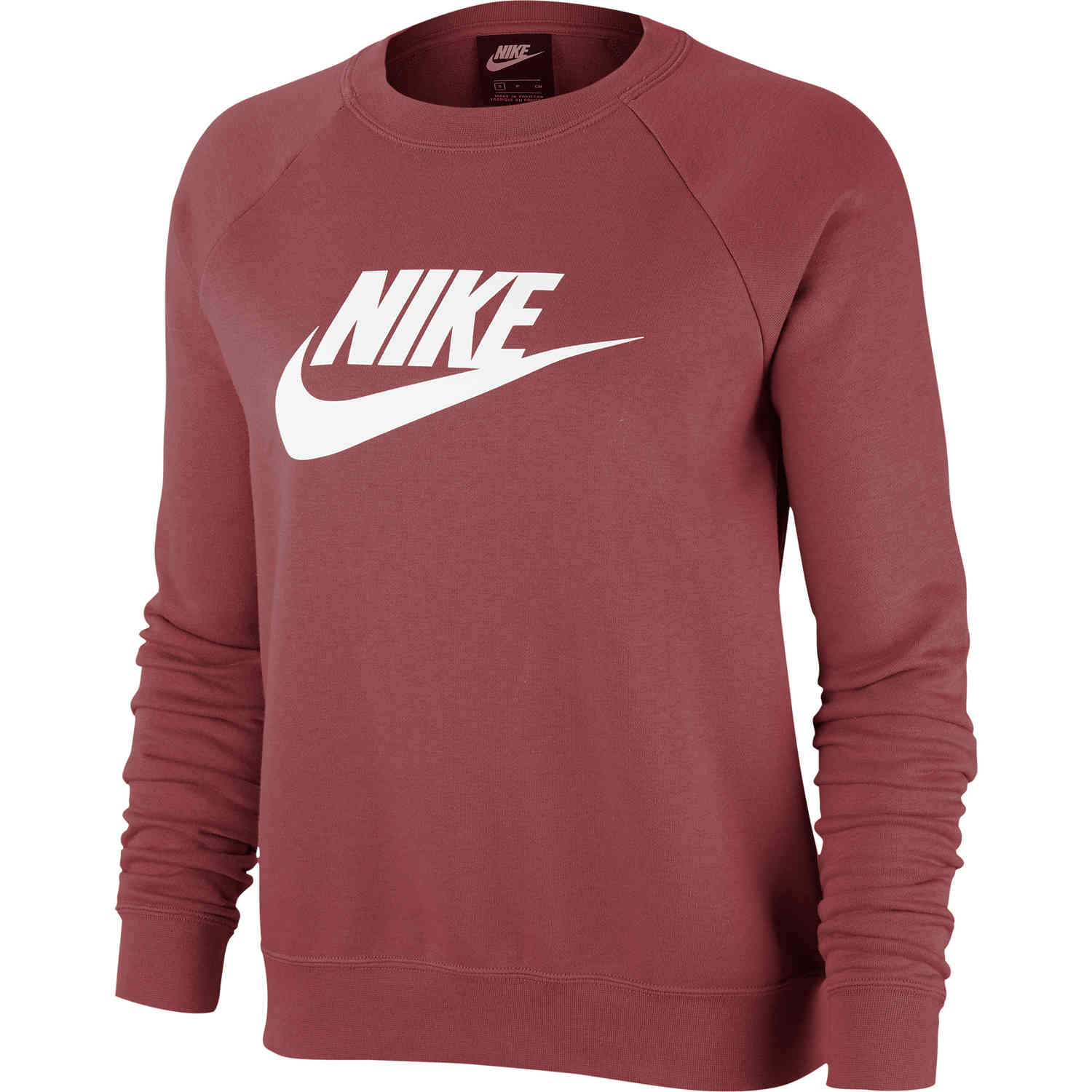 Womens Nike Essential Fleece Crew - Cedar - SoccerPro