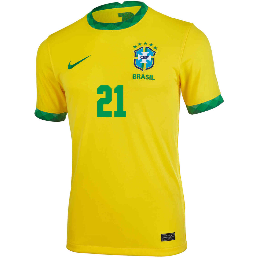 2020 Kids Nike Vinicius Jr Brazil Home Jersey - SoccerPro