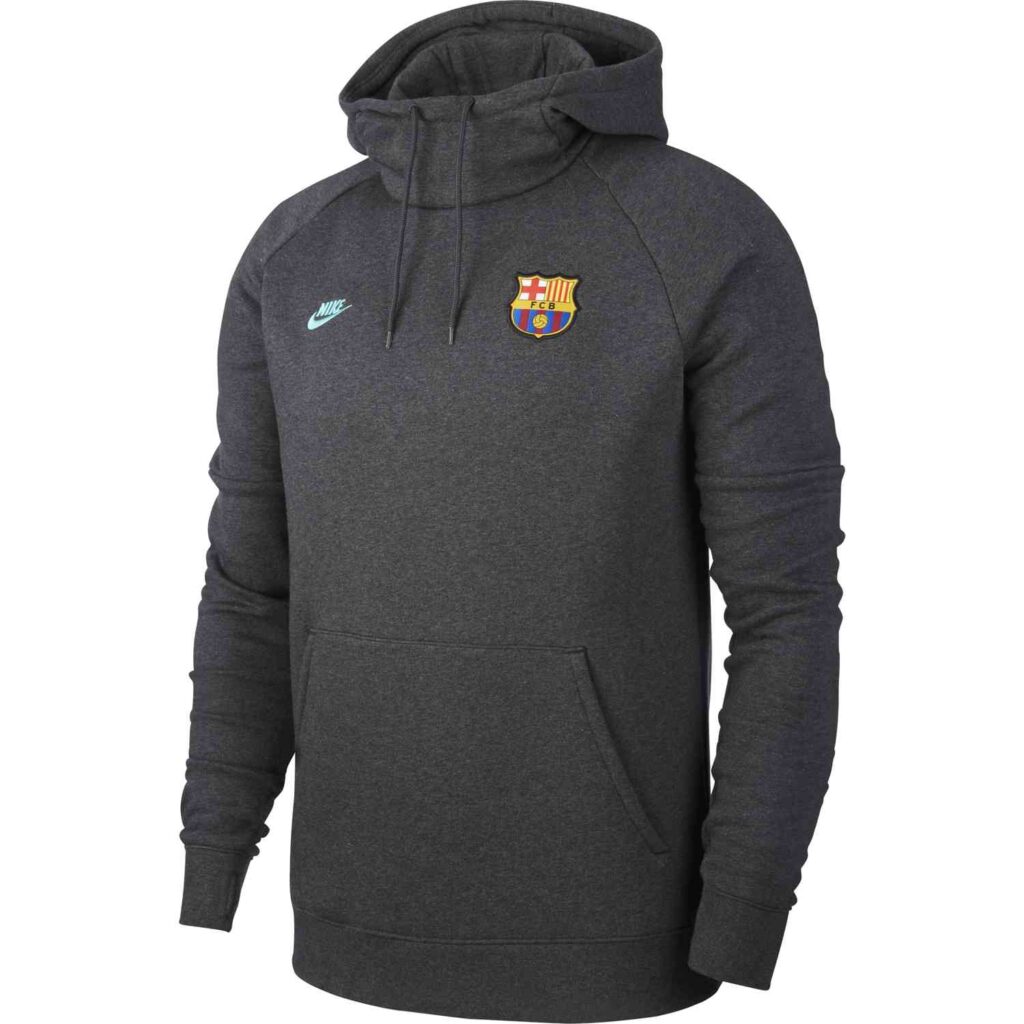 Nike Barcelona Pullover Fleece Hoodie - Anthracite/Dark Grey/Cabana ...