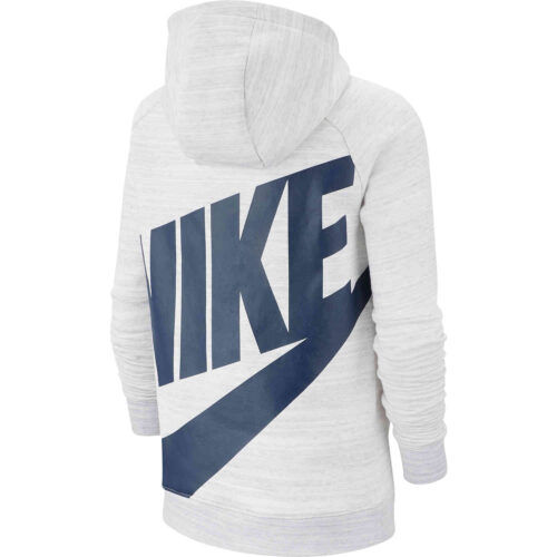 Kids Nike PSG Pullover Fleece Hoodie – White/Wolf Grey/Midnight Navy