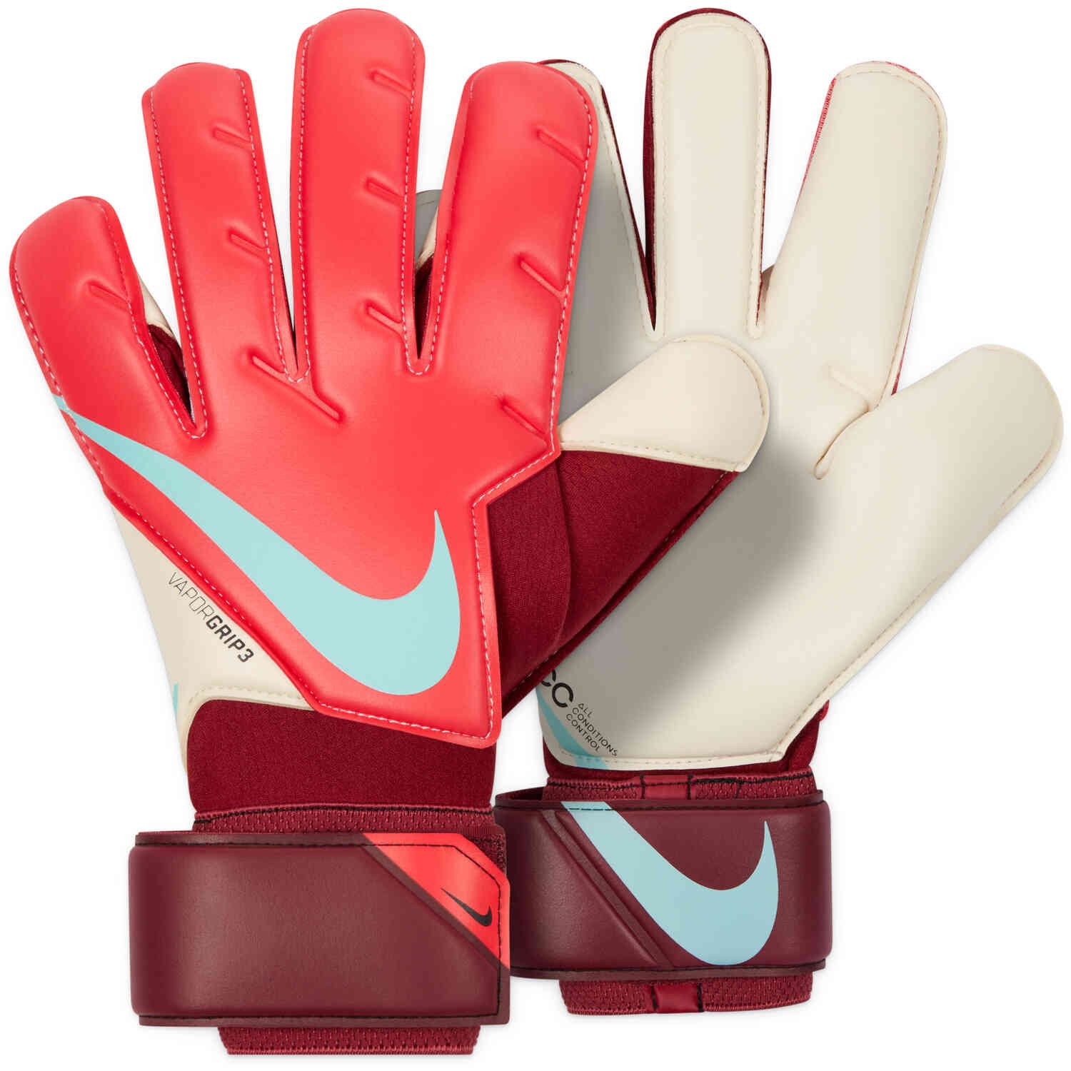 Dempsey hoop maak het plat Nike Vapor Grip3 Goalkeeper Gloves - Siren Red & Team Red with Dynamic Blue  - SoccerPro