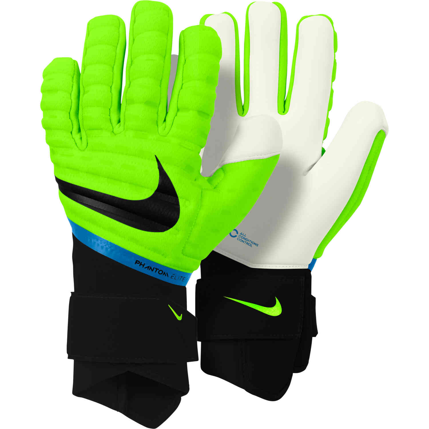 meerderheid Madeliefje hoed Nike Phantom Elite Goalkeeper Gloves - Volt & White with Blackened Blue -  SoccerPro