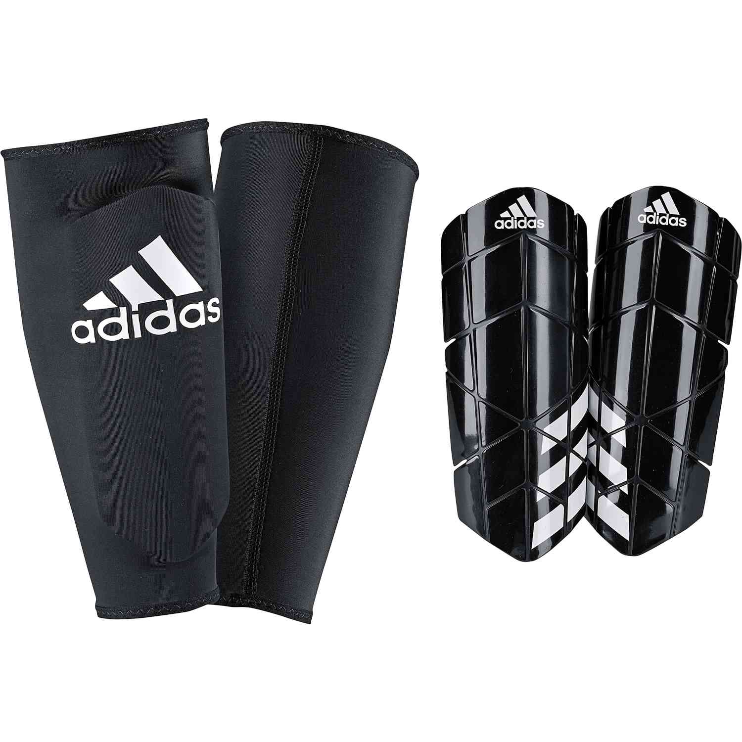 adidas Classic Shin Guard Sleeves - Black/White - SoccerPro