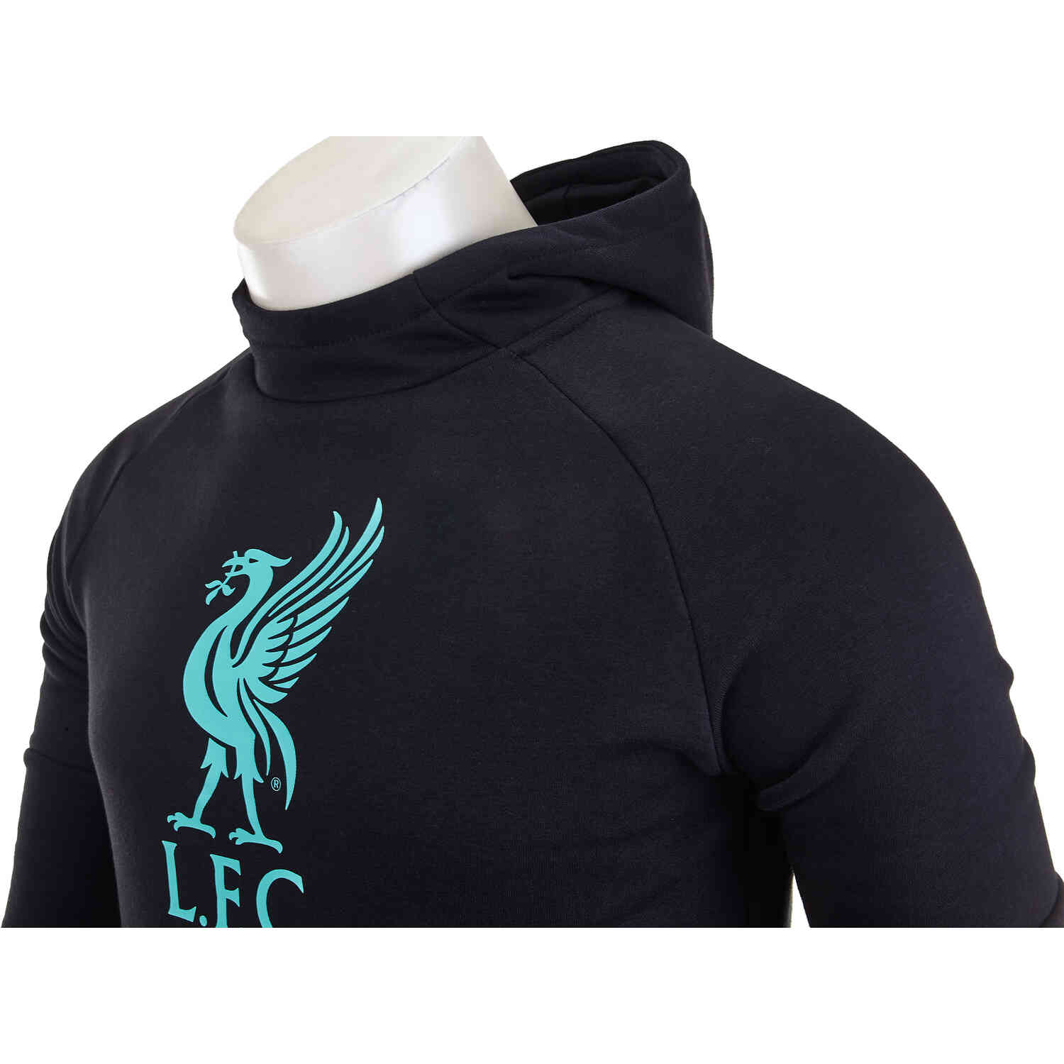 Kids Nike Liverpool Pullover Fleece Hoodie - Black/Hyper Turq - SoccerPro