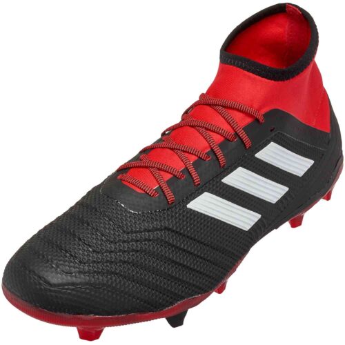 adidas Predator 18.2 FG - Black/White/Red - SoccerPro