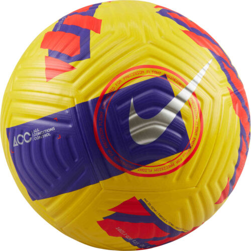 Nike Flight Premium Match Soccer Ball - Yellow & Purple with Bright ...