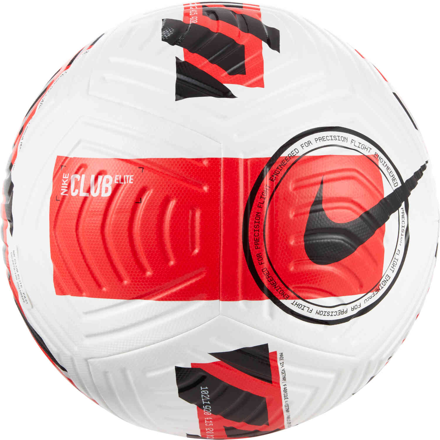 Nike Club Elite Match Soccer Ball White And Bright Crimson With Black