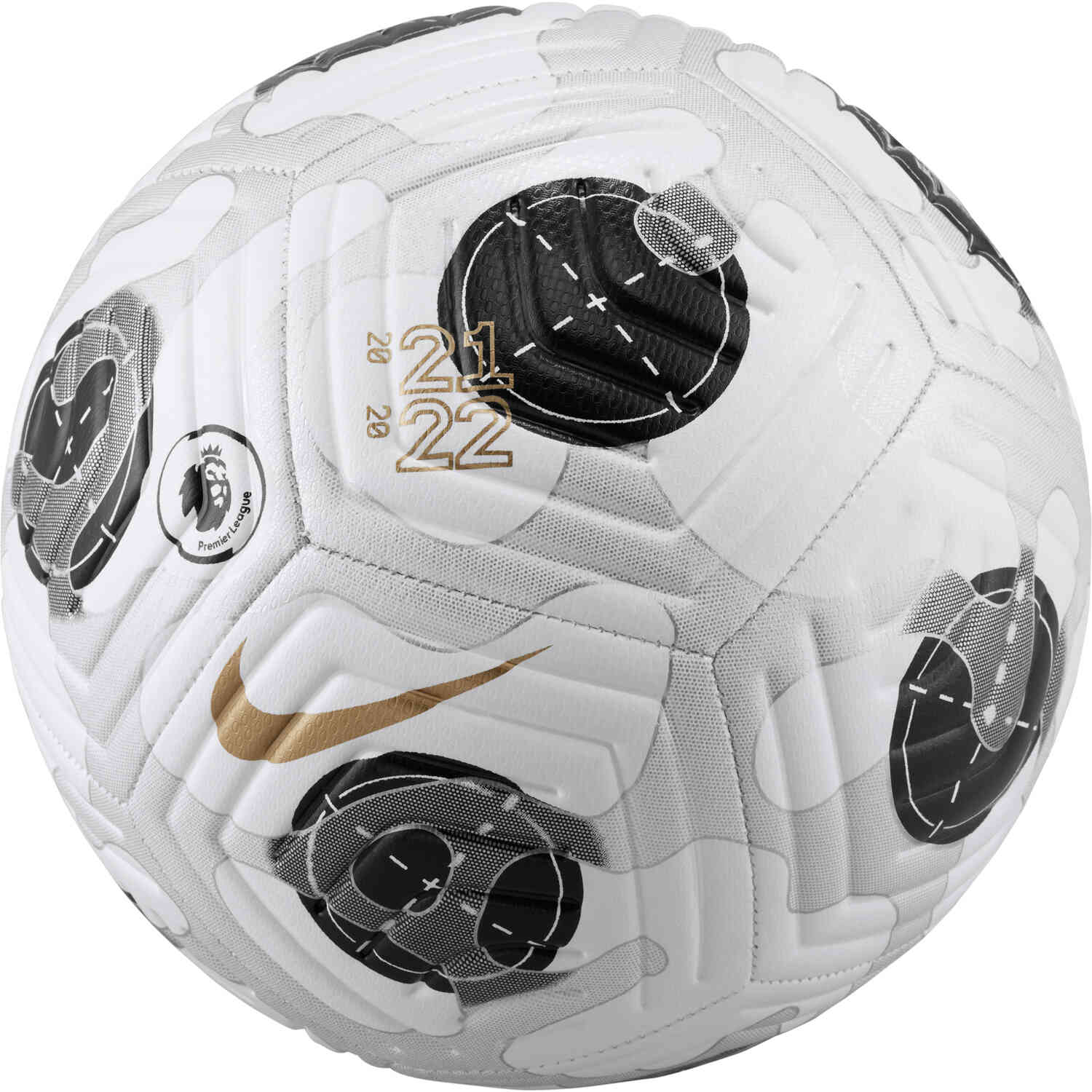 Nike Premier League Strike Soccer Ball White And Silver With Black With Gold Soccerpro