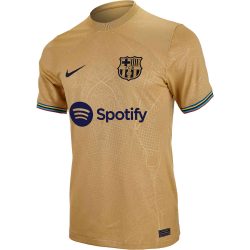 Men's Nike Robert Lewandowski Gold Barcelona 2022/23 Away Authentic Player Jersey