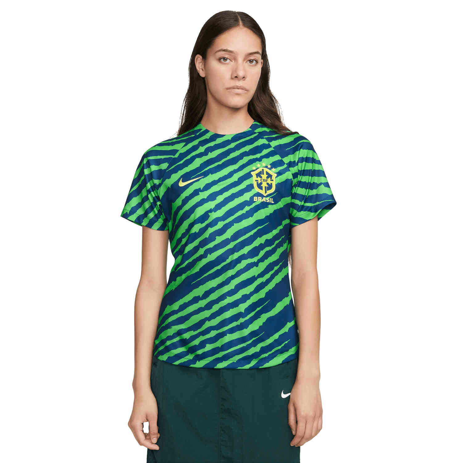 Nike, Shirts, Nike Brasil Brazil Blue Training Pre Match Soccer Jersey