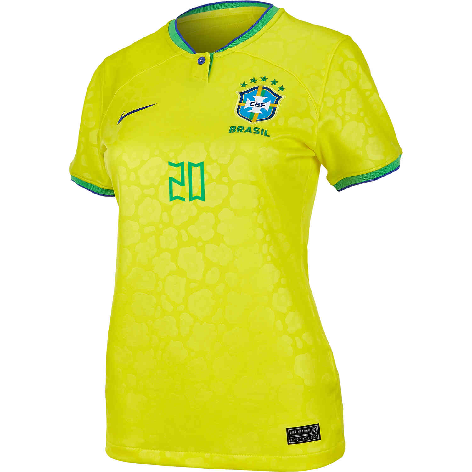 Men's Nike Vinicius Junior Yellow Brazil National Team 2022/23 Replica Home Jersey