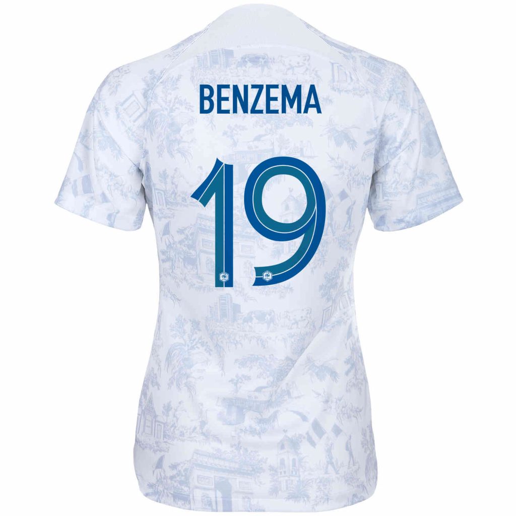 2022 Womens Nike Karim Benzema France Away Jersey - SoccerPro