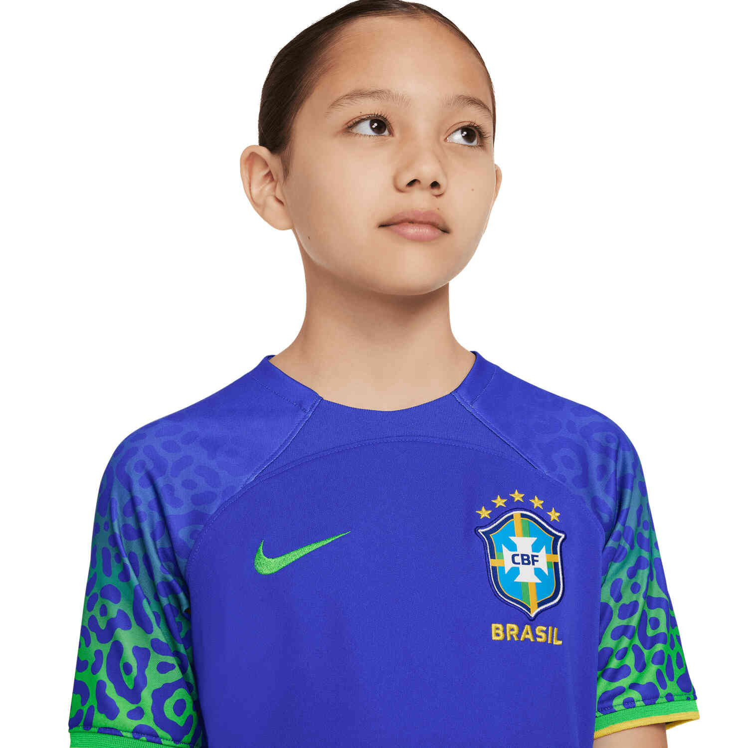 Nike Brazil Neymar Jr. Away Jersey 22/23 (Paramount Blue/Green Spark) Size M
