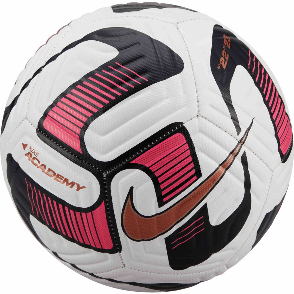 Nike Academy Soccer Ball White & Metallic Copper with Pink Blast