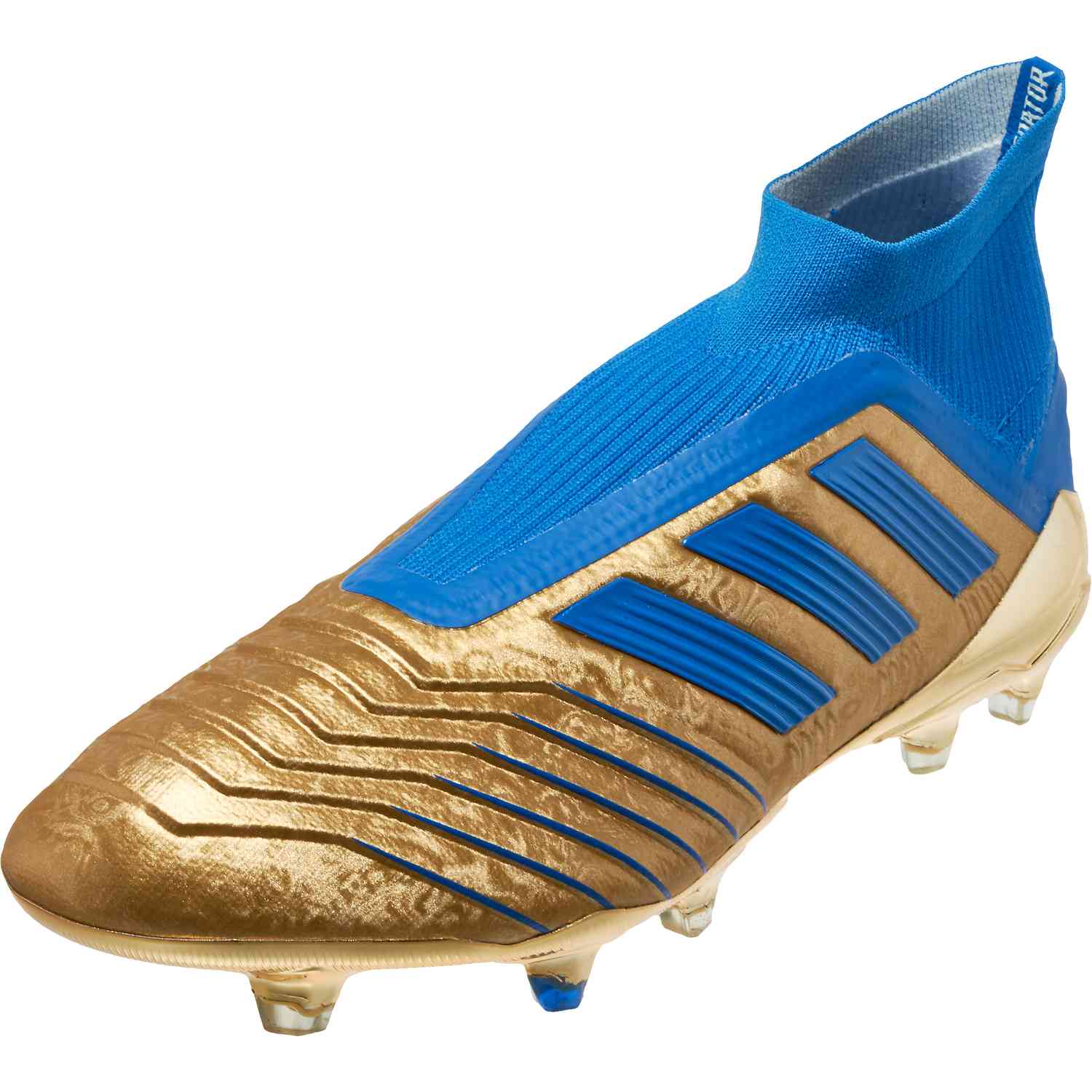 gold and blue adidas predator