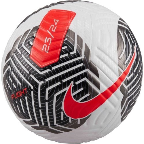Nike Flight Soccer Ball - White & Black with Bright Crimson