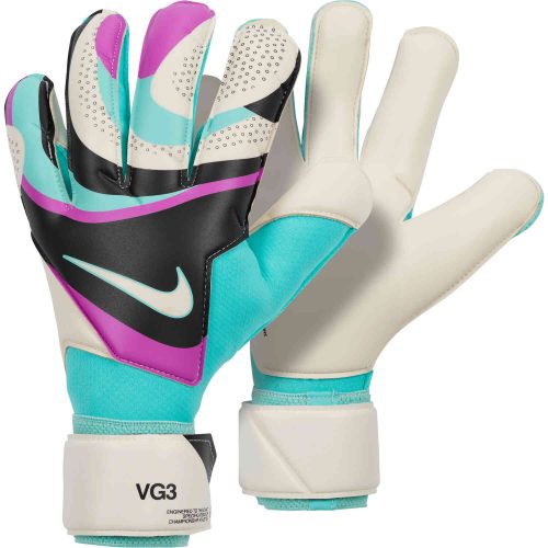 Nike Vapor Grip3 Goalkeeper Gloves - Black & Hyper Turq with Rush Fucshia with White