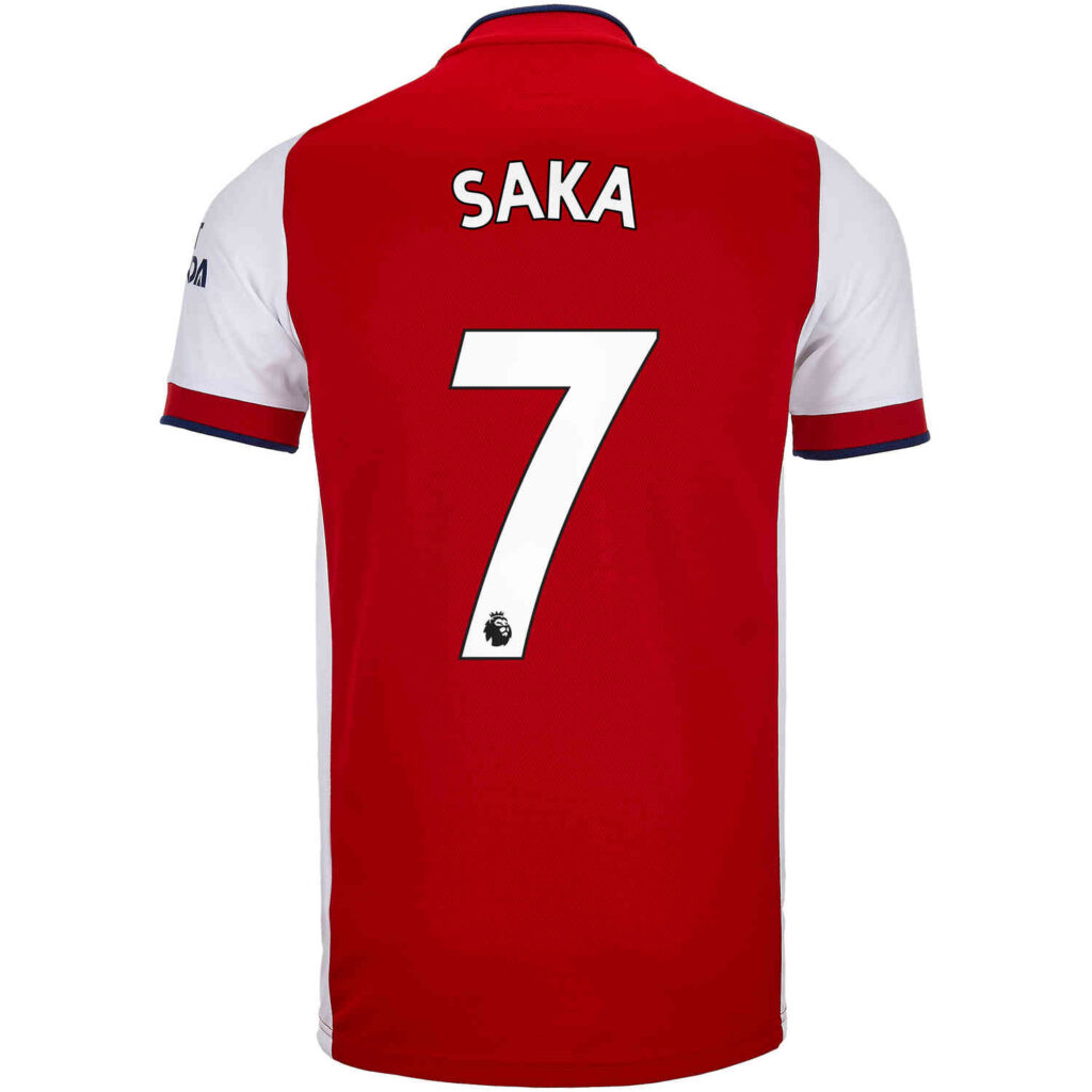 202122 adidas Bukayo Saka Arsenal Home Jersey - SoccerPro