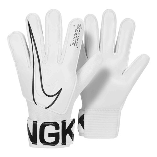 Kids Nike Match Goalkeeper Gloves – White/Black