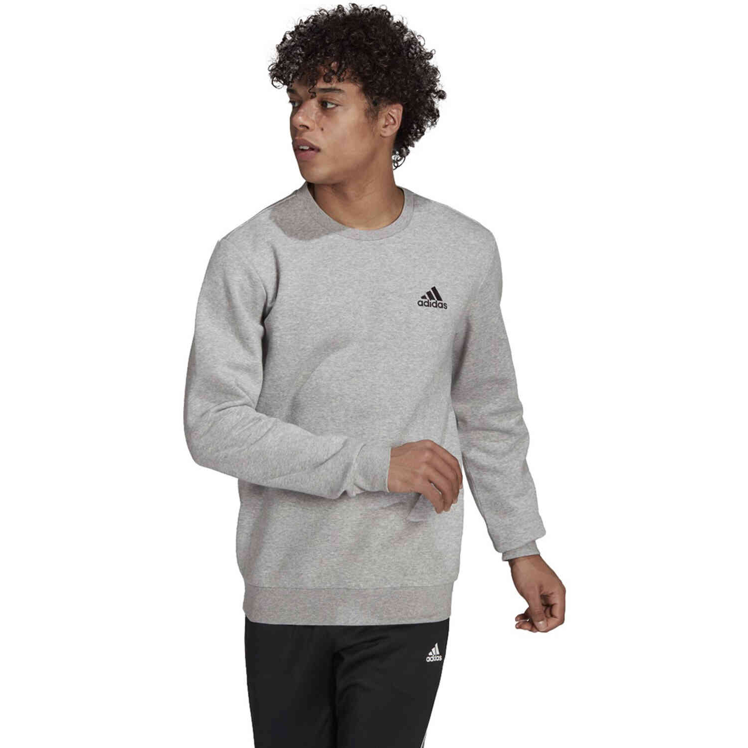 Medium SoccerPro Sweatshirt - Heather/Black Essentials adidas Cozy - Grey