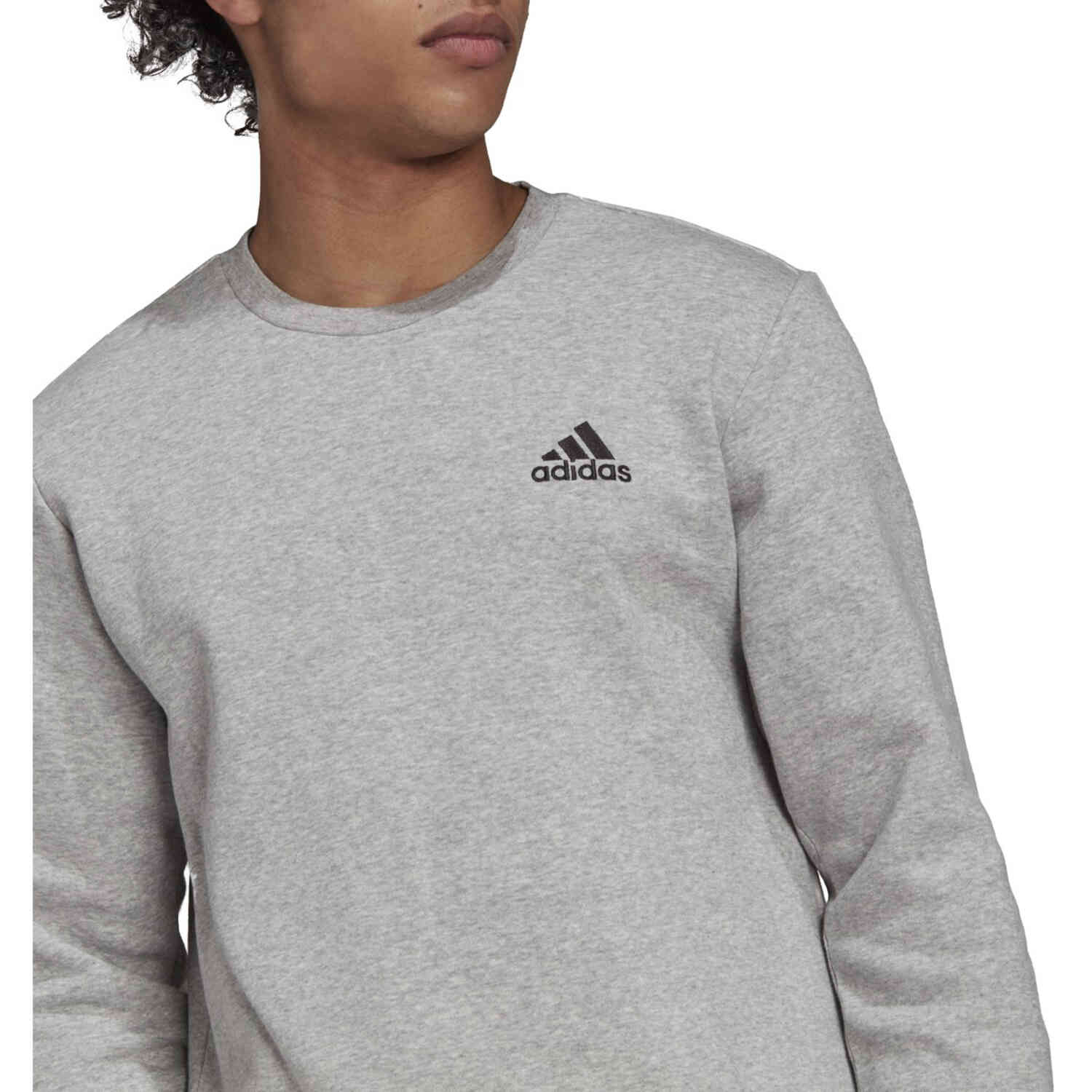 Essentials Heather/Black - Medium - Grey adidas Sweatshirt Cozy SoccerPro
