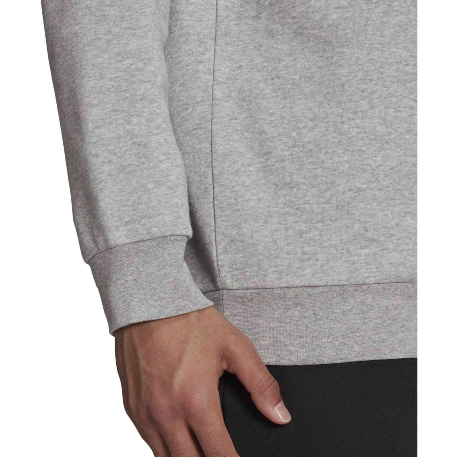 - - Essentials Grey adidas Sweatshirt Cozy Heather/Black Medium SoccerPro