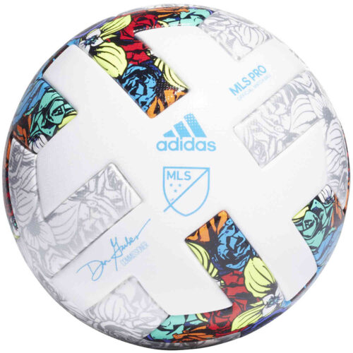 adidas MLS Pro Official Match Soccer Ball – White & Solar Yellow with Power Blue