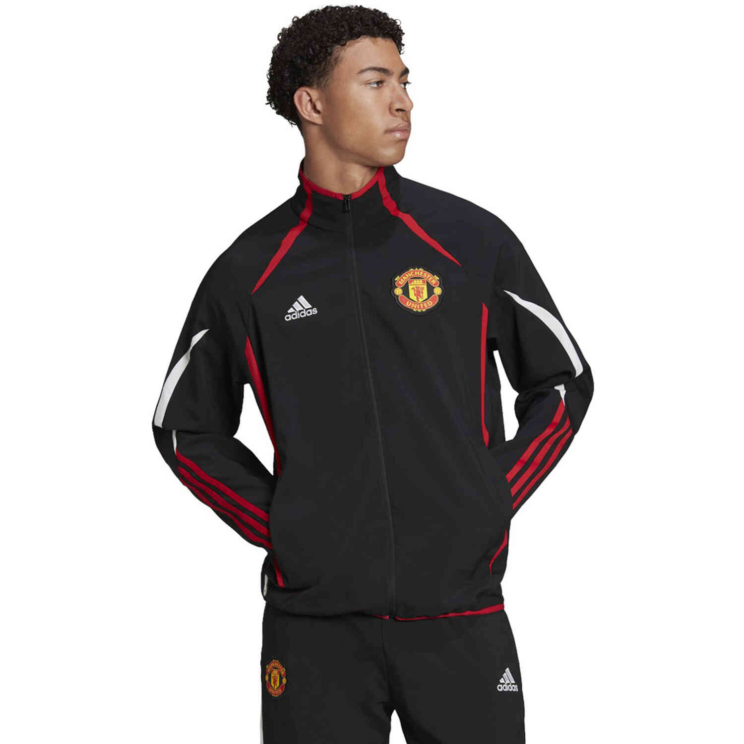 Deliberar longitud oferta adidas Manchester United Teamgeist Woven Jacket - Black - SoccerPro